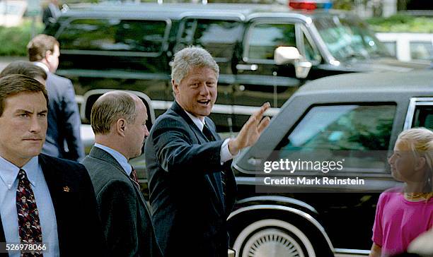 Washington, DC. 5-23-1993 President WIlliam Jefferson Clinton along with First Lady Hillary Rodham Clinton and their daughter Chelsea Clinton at...