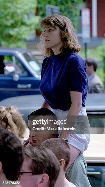 Washington, DC. 5-23-1993 President WIlliam Jefferson Clinton along with First Lady Hillary Rodham Clinton and their daughter Chelsea Clinton at...