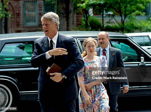 Washington, DC. 5-23-1993 President WIlliam Jefferson Clinton along with First Lady Hillary Rodham Clinton and their daughter Chelsea Clinton at...