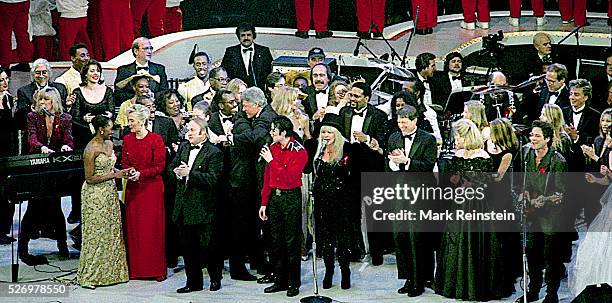 Landover, Maryland. 1-19-1993 The Presidential Inaugural gala at the Capitol Center in Landover Maryland. The cast included Michael Jackson, Barbra...