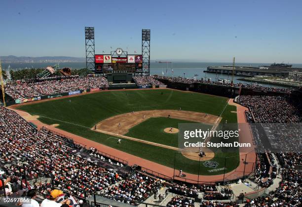 The San Francisco Giants host the Los Angeles Dodgers at SBC Park on April 5, 2005 in San Francisco, California. The Giants won 4-2.