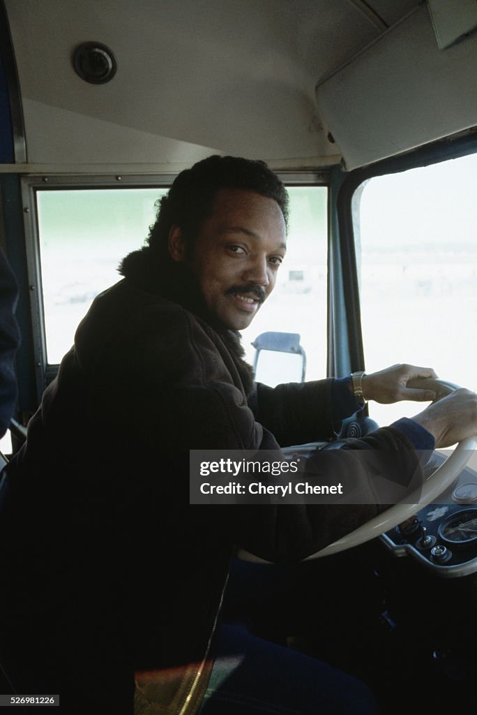 Jesse Jackson Driving a Bus