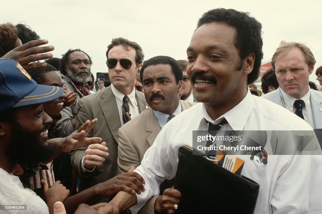 Jesse Jackson Shaking Supporters' Hands