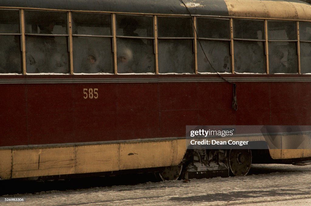 Frost on Streetcar Windows, Siberia