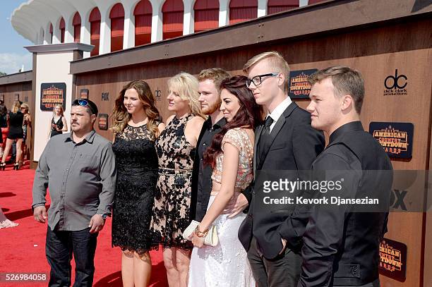 Ben Haggard accompanied by The Haggard family attends the 2016 American Country Countdown Awards at The Forum on May 1, 2016 in Inglewood, California.