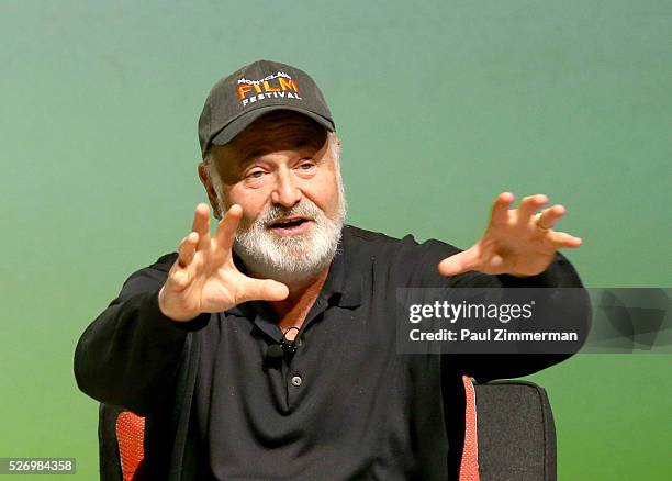 Rob Reiner speaks onstage at the Montclair Film Festival 2016 - Day 3 Conversations at Montclair Kimberly Academy on May 1, 2016 in Montclair, New...