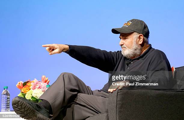 Rob Reiner speaks onstage at the Montclair Film Festival 2016 - Day 3 Conversations at Montclair Kimberly Academy on May 1, 2016 in Montclair, New...