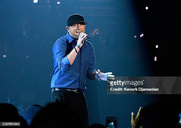Singer Cole Swindell performs onstage during the 2016 American Country Countdown Awards at The Forum on May 1, 2016 in Inglewood, California.