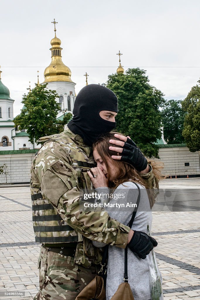 Ukraine - The Azov Battalion Leaves Kiev to Fight Against Pro Russian Separatists