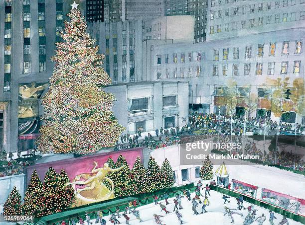 Rockefeller Center at Christmas Time by Franklin McMahon