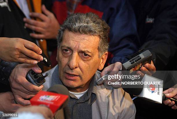 Carlos Bastos, son of Augusto Roa Bastos announces to the press his father's death in Asuncion, 26 July 2005. Roa Bastos, the Cervantes prize-winning...