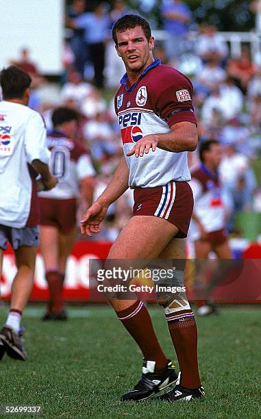 Ian Roberts of the Manly Sea Eagles in action during a ARL match held in Sydney, Australia.