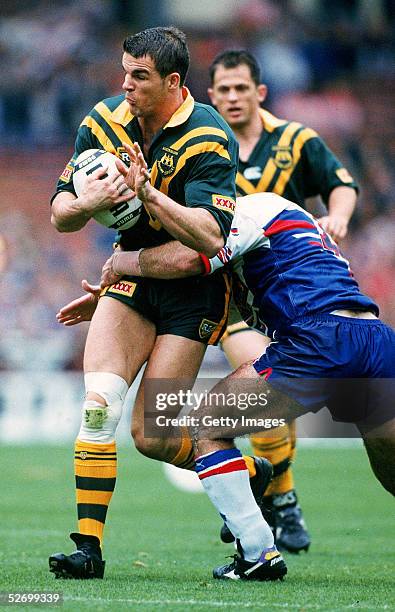 Ian Roberts of the Kangaroos in action during the first rugby league Test match between England and the Australian Kangaroos held at Wembley Stadium...