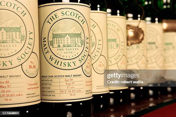 Bottles of scotch from The Scotch Malt Whiskey Society.