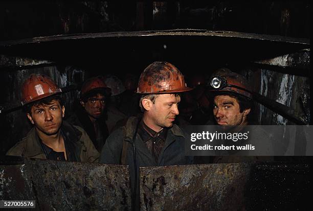 Workers at Krasnolimanska Mine in Ukraine