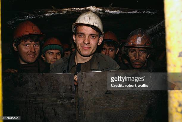 Workers in Krasnolimanska Mine in Ukraine