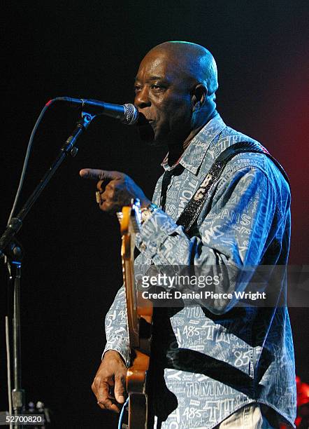 Blues musician Buddy Guy performs during the 5th Annual Jammy Awards April 26, 2005 in New York. Guy was given a lifetime achievement award during...