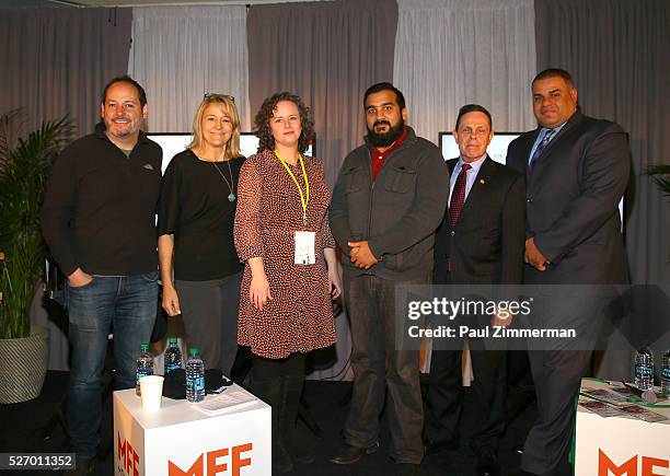 Terrell McCain, Karen Sacks, Marcy Felsenfeld, Lloyd Deans, J. Michael Armstrong and Avneech Arora attend the Montclair Film Festival 2016 - Day 3...