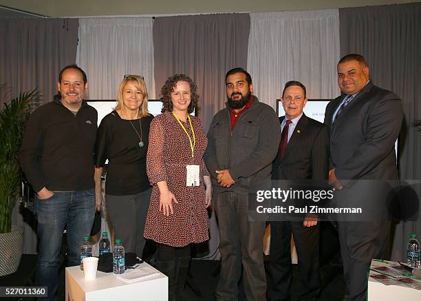 Terrell McCain, Karen Sacks, Marcy Felsenfeld, Lloyd Deans, J. Michael Armstrong and Avneech Arora attend the Montclair Film Festival 2016 - Day 3...