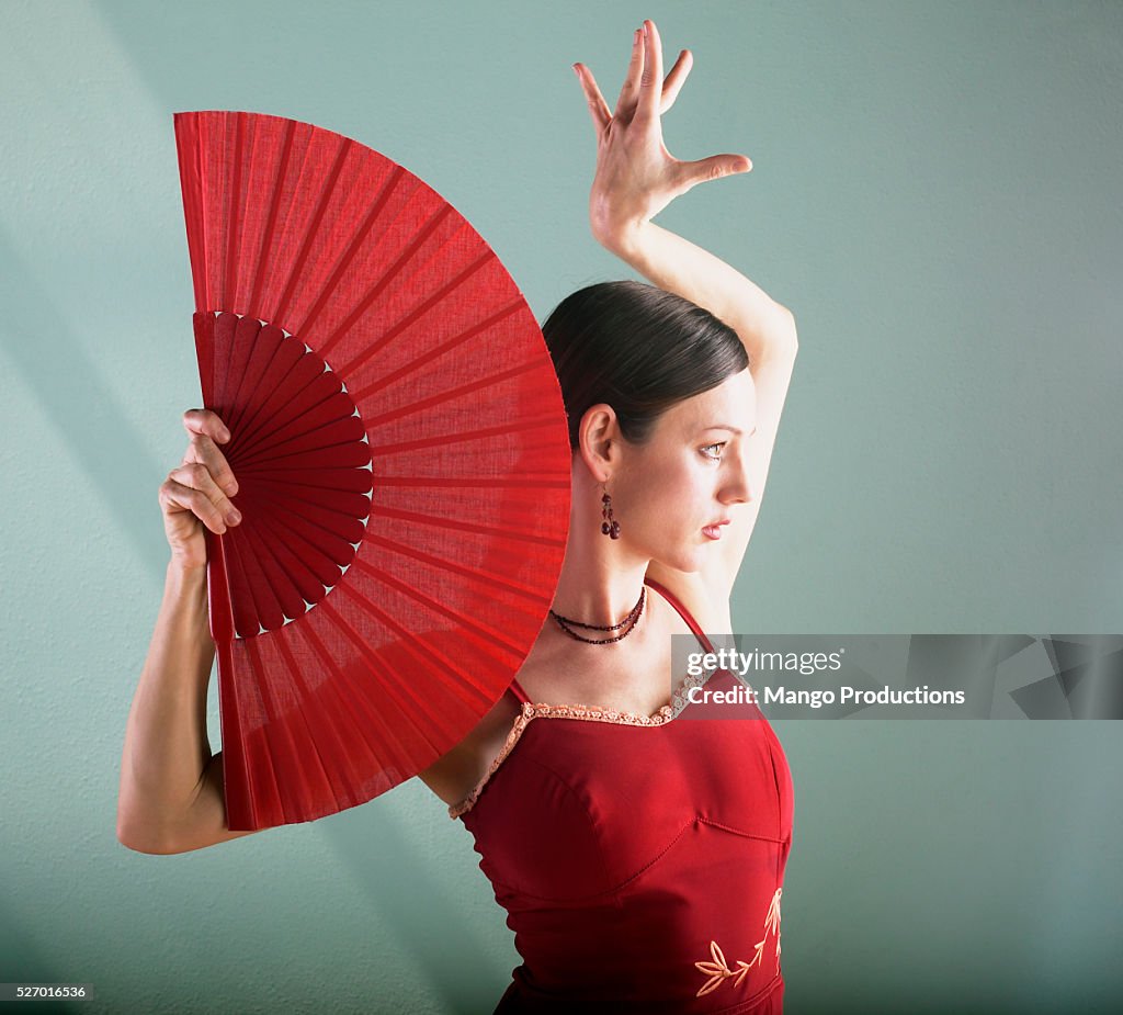 Woman Dancing with Fan