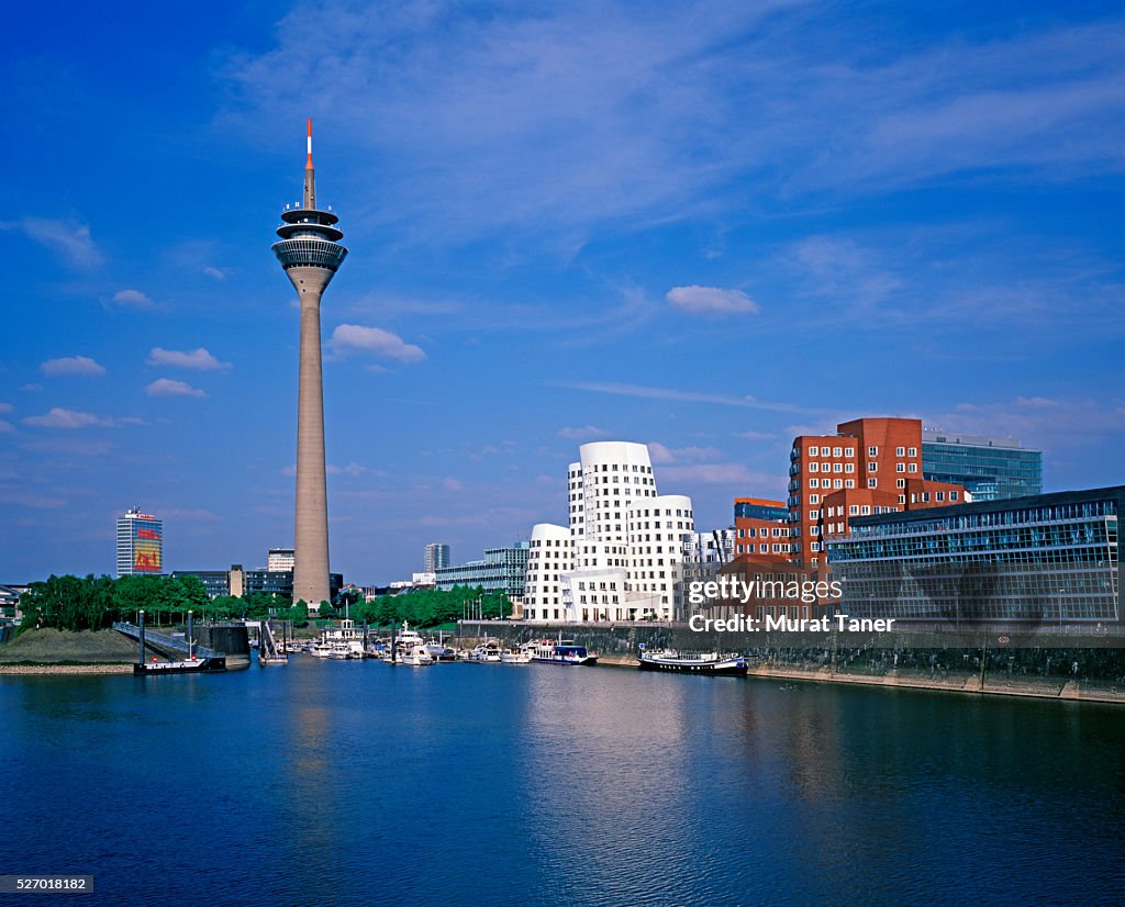 Media Harbor and Rhine Tower (Rheinturm)