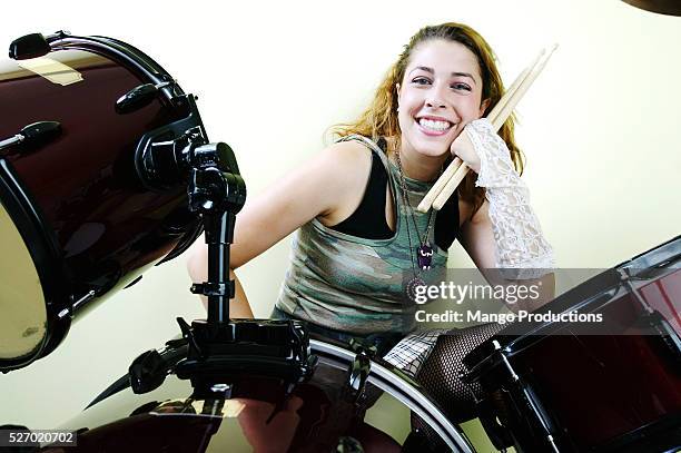 smiling drummer - percussion instrument stock pictures, royalty-free photos & images