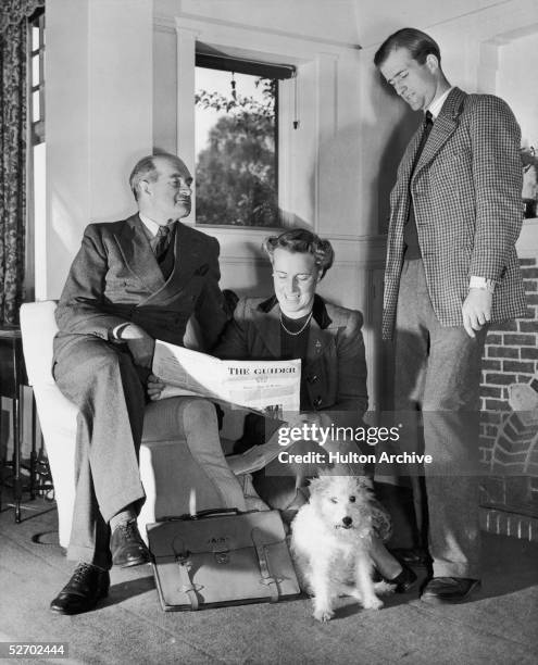 Newly appointed Chief of the Imperial General Staff, Field Marshall Sir William Joseph Slim at home with his wife and son, John Douglas Slim of the...