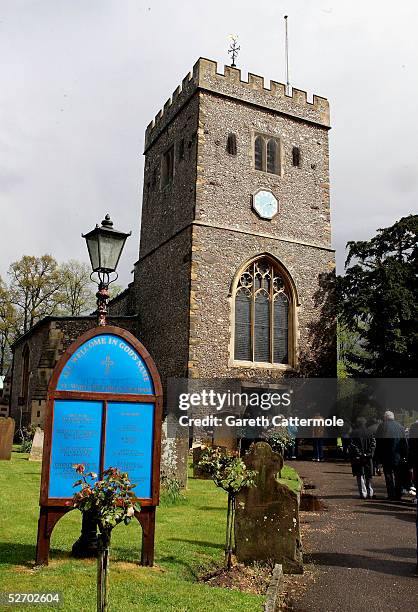 General view of The Parish Church of Saint Mary the Virgin is seen where the funeral of actor Sir John Mills took place on April 27, 2005 in Denham,...
