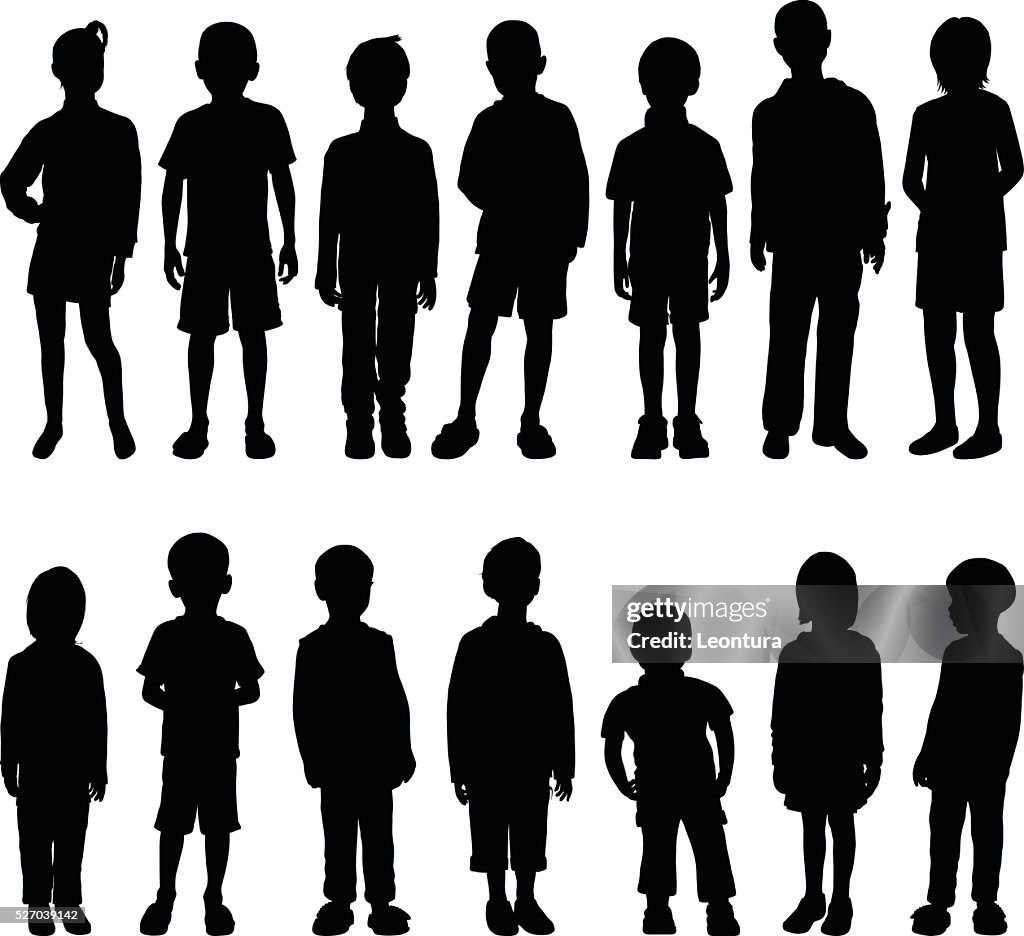 Highly Detailed Children Silhouettes