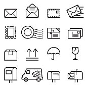 Mail Thin Line Icons