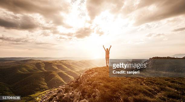 freedom and adventure in nature - panoramic view stock pictures, royalty-free photos & images