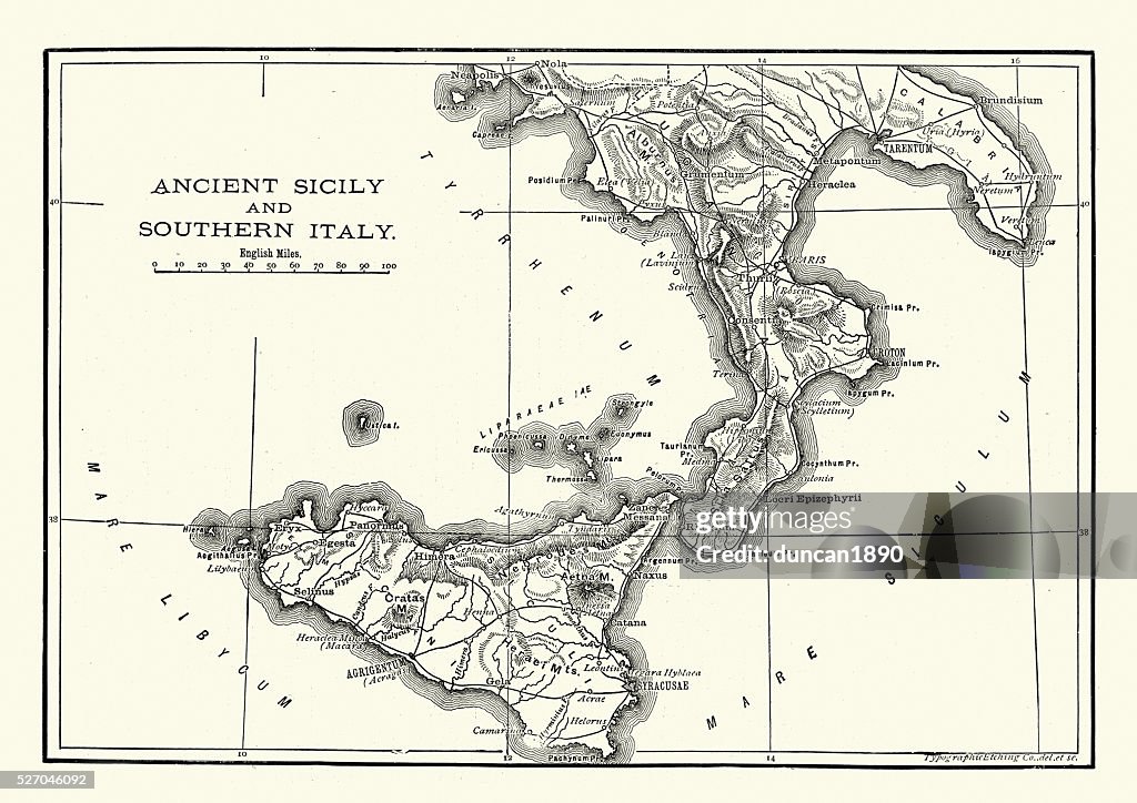 Map of Ancient Sicily and Southern Italy