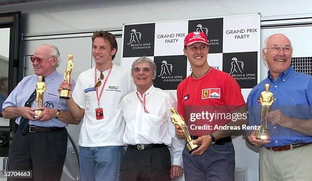 Barcelona; BRAINE & SPINE FOUNDATION/VERLEIHUNG FORMEL 1 "OSCAR"; Sid WATKINS , Jenson BUTTON , Michael SCHUMACHER , Murray WALKER (Bester RENNKOMM