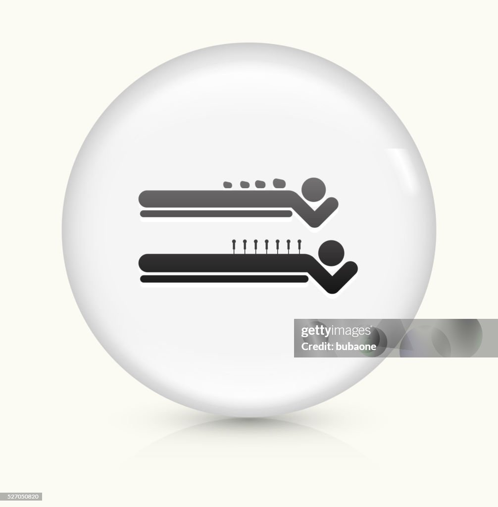 Spa Rock Massage icon on white round vector button