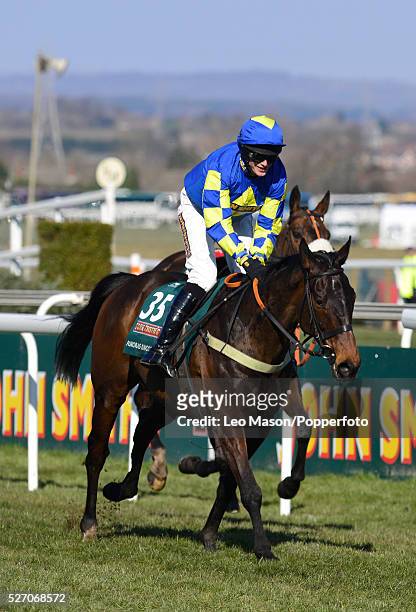 Ryan Mania rides Auroras Encore to win the John Smith's Grand National Chase on the 3rd day of the 2013 Grand National meeting at Aintree racecourse...