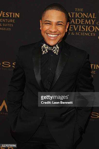 Actor Tequan Richmond attends the 2016 Daytime Emmy Awards - Arrivals at Westin Bonaventure Hotel on May 1, 2016 in Los Angeles, California.
