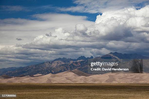 great sand dunes, and the sangre de cristo mountains, alamosa, colorado, usa - great sand dunes national park stock pictures, royalty-free photos & images