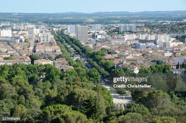 view over nimes - nimes stock pictures, royalty-free photos & images