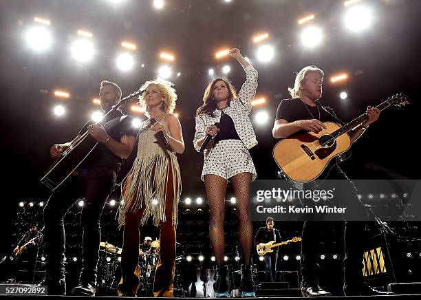 Singers Jimi Westbrook, Kimberly Roads Schlapman, Karen Fairchild and Phillip Sweet of Little Big Town perform onstage during 2016 Stagecoach...
