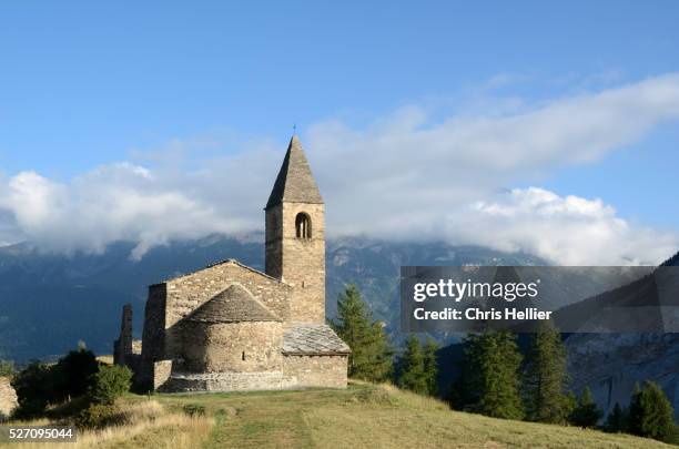 saint-pierre d'extravache church savoie france - ecrin national park stock pictures, royalty-free photos & images