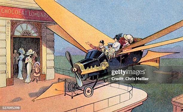 Futurist Personal Plane Taxi or Air Travel as Seen in 1912