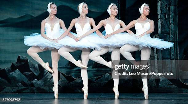 The St Petersburg Ballet Theatre Season at the London Coliseum UK SWAN LAKE Four little swans: Members of the Company