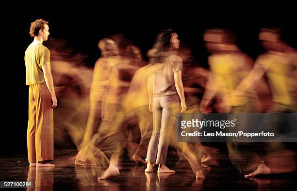 The Mark Morris Dance Group performes from the Visitation piece during a photocall in the Sadlers Wells Theater in London, England, UK.
