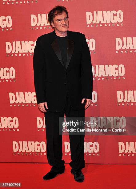 Quentin Tarantino during the premiere of the film Django unchained