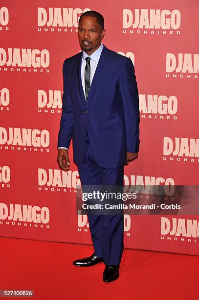 Jamie Foxx during the premiere of the film Django unchained