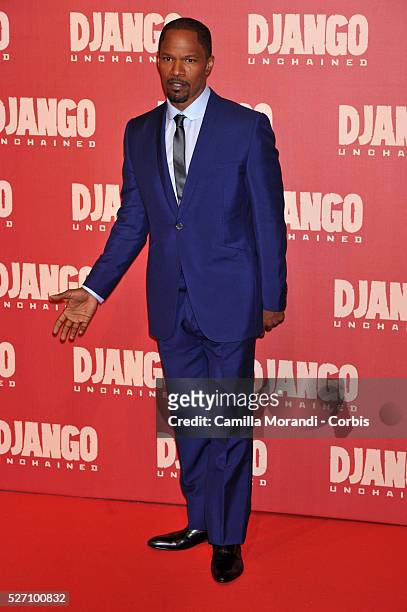Jamie Foxx during the premiere of the film Django unchained