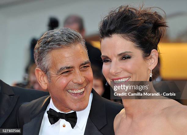 George Clooney and Sandra Bullock during the premiere of the film Gravity at 70��Venice Film Festival