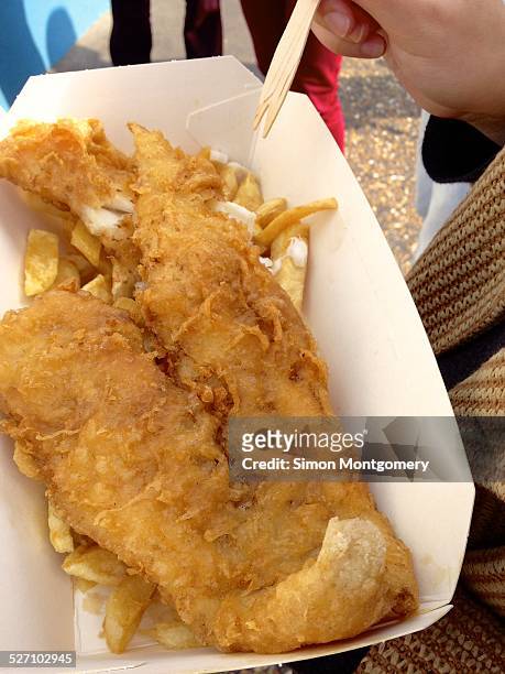 fish & chips - cromer stock pictures, royalty-free photos & images