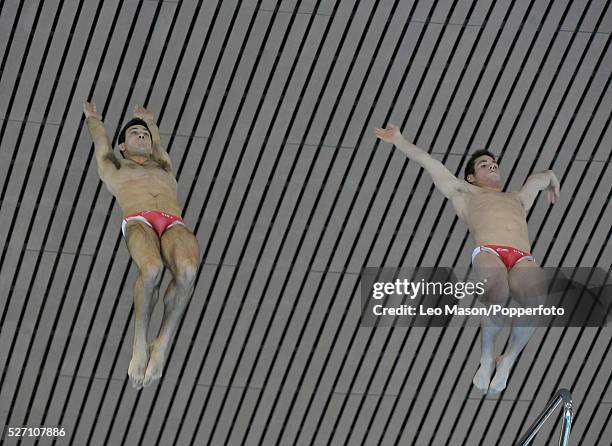 London Prepares Series 18th FINA Diving World Cup Olympic Aquatic Center Olympic Park London UK Mens 10m Synchronised 10m Platform Final David Boudia...