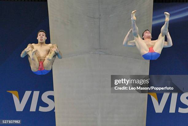 London Prepares Series 18th FINA Diving World Cup Olympic Aquatic Center Olympic Park London UK Mens 10m Synchronised 10m Platform Final David Boudia...